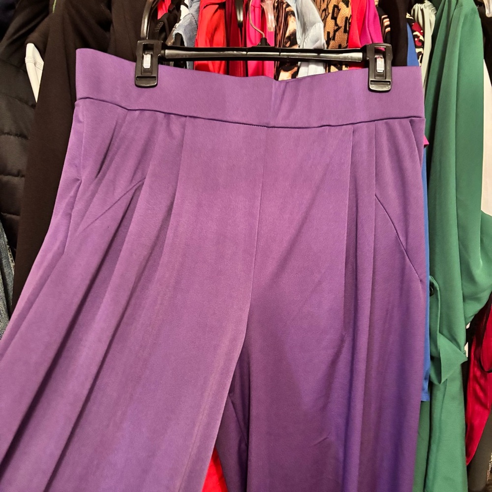 Chic Purple Wide Leg Women's Pants